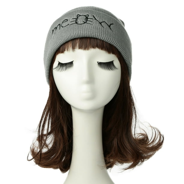 UNISEX MENS WOMANS KNIT KNITTED BEANIE RETRO COOL HAT Meow Black UNISEX MENS WOMANS KNIT KNITTED BEANIE RETRO COOL HAT Meow Black